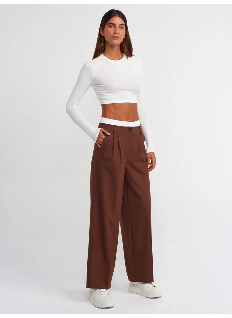 Dilvin 30349 Crew Neck Long Sleeve Top-Ecru