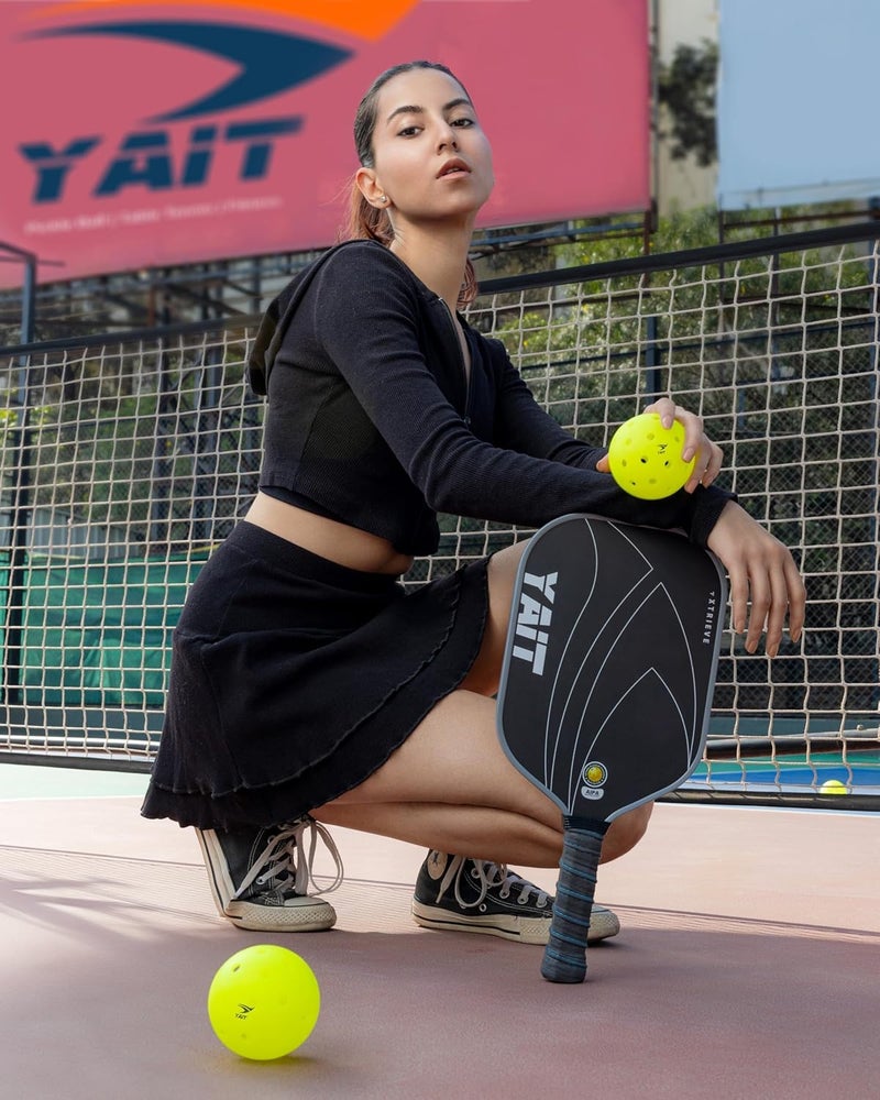 YAIT Sports Xtrieve Pickle Ball Racket Set of 2 | 16mm T700 Charged Carbon Fiber Frosted Surface | Highly Dense 8mm PP Honeycomb Core |Pro-Level Spin & Control |AIPA Approved Paddle of USAPA Standards - Image 3