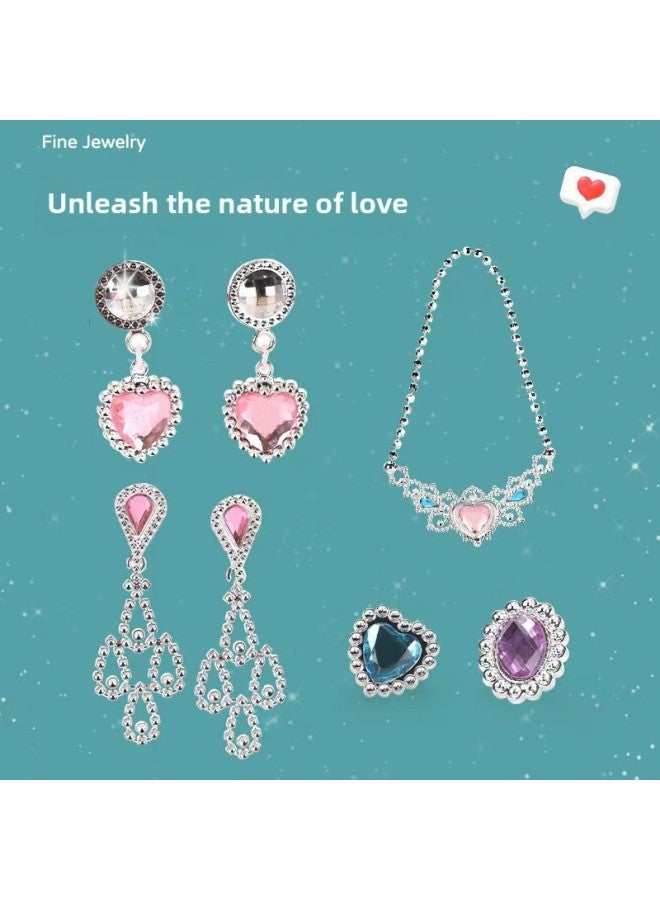 Explosions Dress-up Wearable Princess Shoes Crystal High Heels Necklace Crown Mobile Phone Children's Accessories Toys-Color:84901  - Image 4