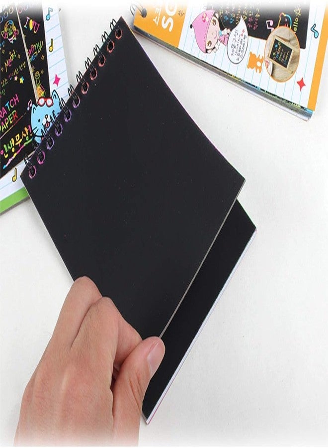 CREDLY 10 Pack Rainbow Scratch Paper Art Notebooks, Magic Scratch Book for Kids Arts Crafts, Black Scratch Note Doodle Pads for Preschool Drawing Activity Birthday Gifts (Size-10x14Cm)8Pages - Image 3