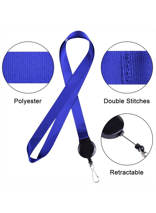 Wisdompro - Cruise Lanyard with ID Holder, 2 Pack Neck Lanyard with Retractable Badge Reel & Vertical Double Sided Clear ID Badge Card Holder - Black, Blue - Image 1