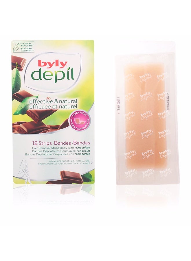 Byly Depil Hair Removal Strips Body Chocolate x12 - Image 1