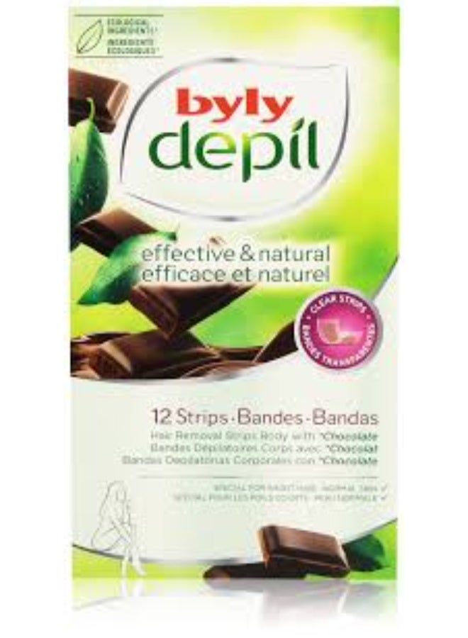 Byly Depil Hair Removal Strips Body Chocolate x12 - Image 2
