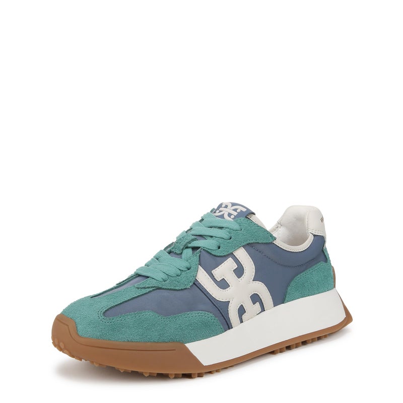 Sam Edelman Women's Langley Sneaker, Coastal Blue/Marine Green, 8.5
