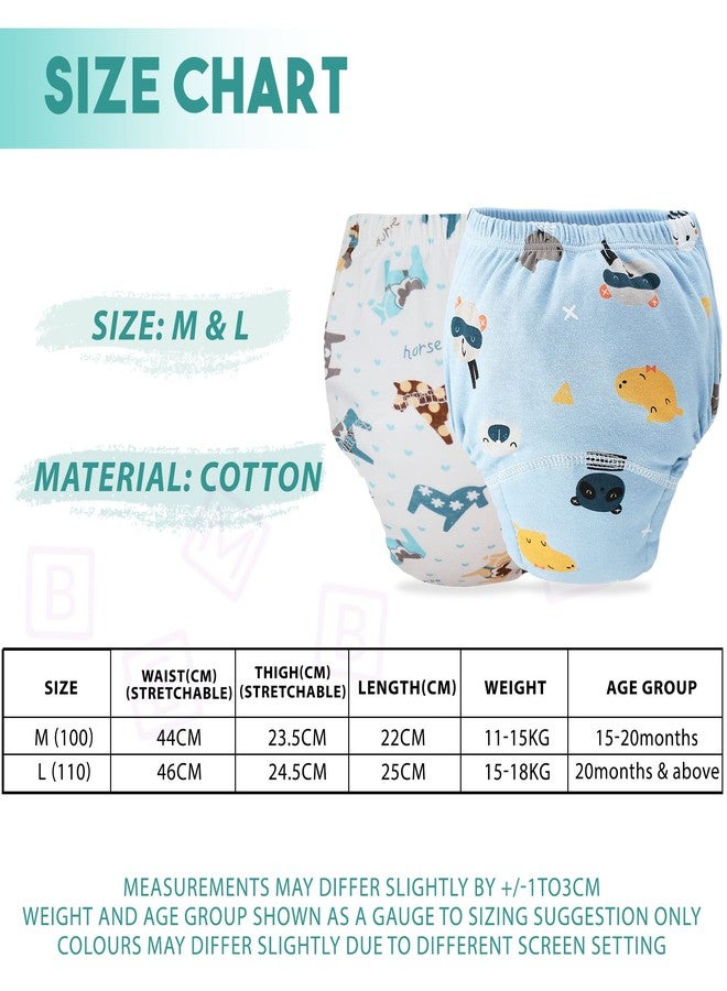 Bembika Baby Potty Training Pants, Cotton Potty Training Pants For Babies, Waterproof Breathable Padded Underwear for Toddler - Pack 2 (15-20 Months)(M - Size), (2M) - Image 5