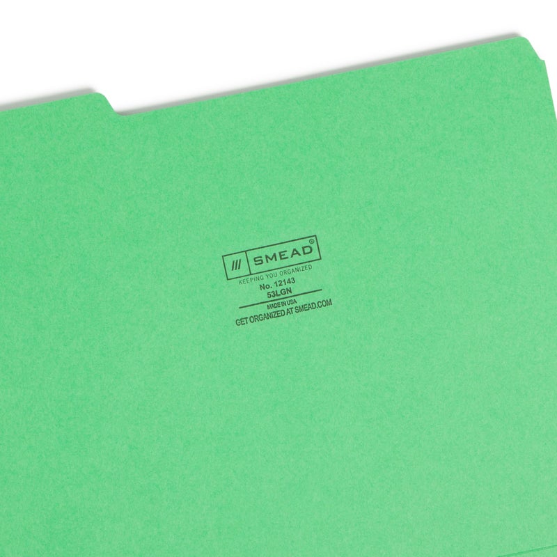 Smead Standard File Folders, 100 Count, Green, 1/3-Cut Tabs, Letter Size (12143) - Image 3