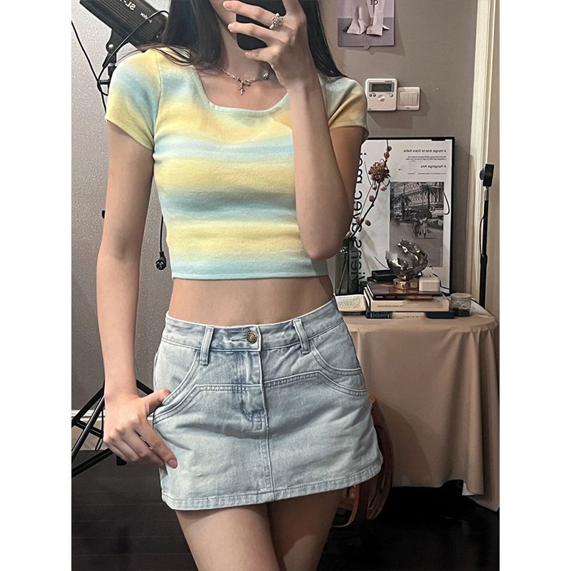 Denim Skirt Skirt Women'S 2024 Shorts High Waist Spice Girl Culottes Small A- Line Hip Skirt - Image 3