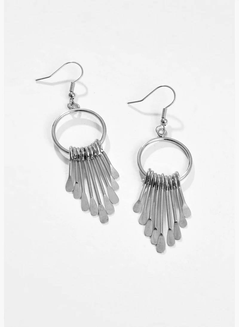 SOHI Silver Plated Designer Necklace and Earring Set