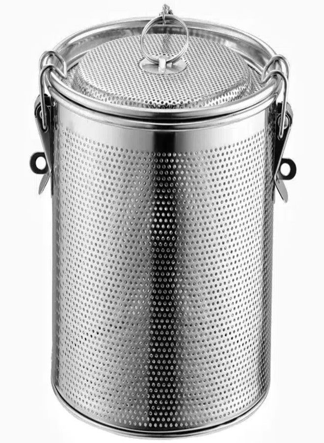 LYCNAGOGUE Seasoning Strainer, Stainless Steel Spice Filter, Cooking Spice Filter, Mesh Design Tea Ball Strainer Soup Seasonings Seperation Basket Filter with Chain Hook for Home Restaurant (10x11cm-(0.86L)) - Image 1