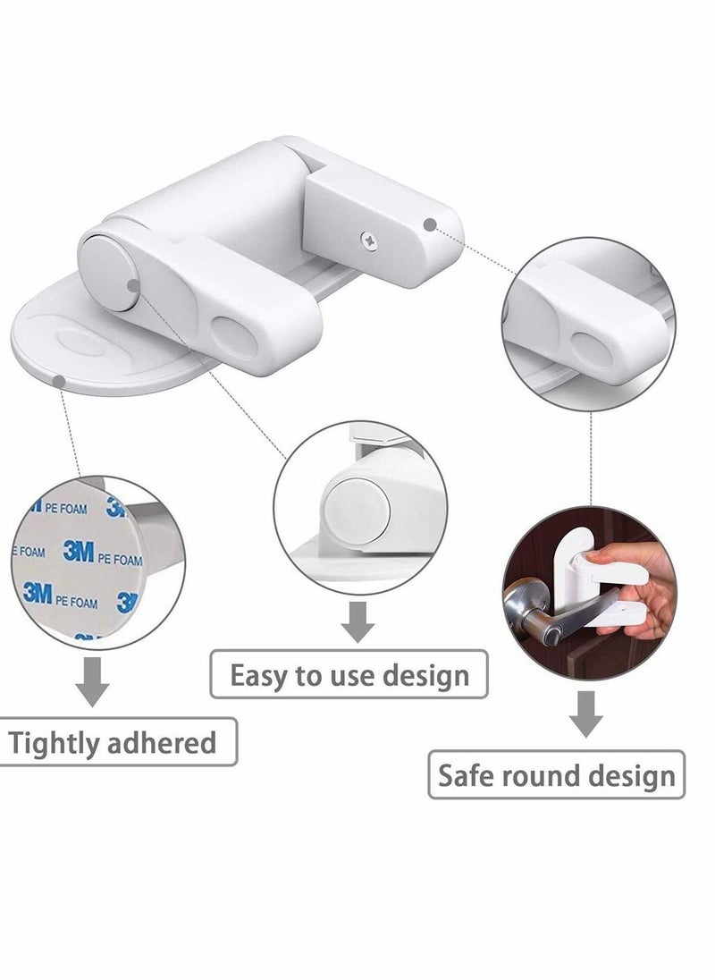 Y&D - Door Handle Lock, Child Proof Doors & Handles, Lever 3M Adhesive Minimalist Design, No Drilling Safety Locks (2 Pack) - Image 1