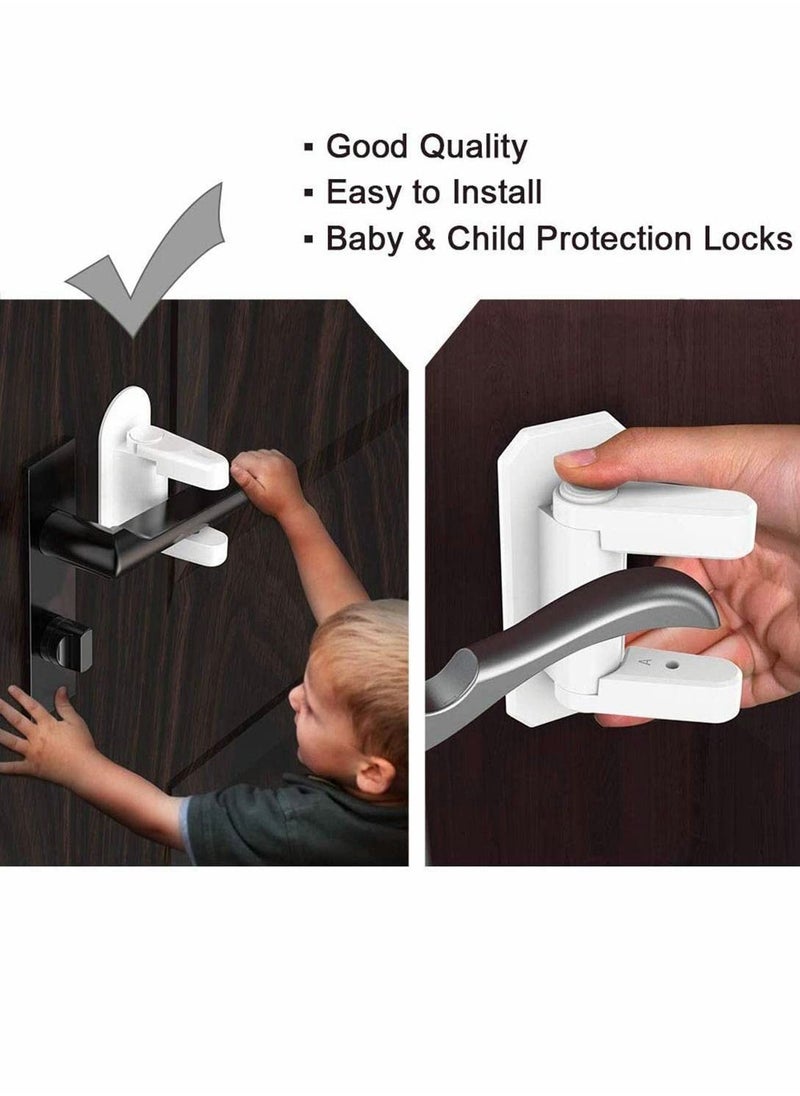 Y&D - Door Handle Lock, Child Proof Doors & Handles, Lever 3M Adhesive Minimalist Design, No Drilling Safety Locks (2 Pack) - Image 1