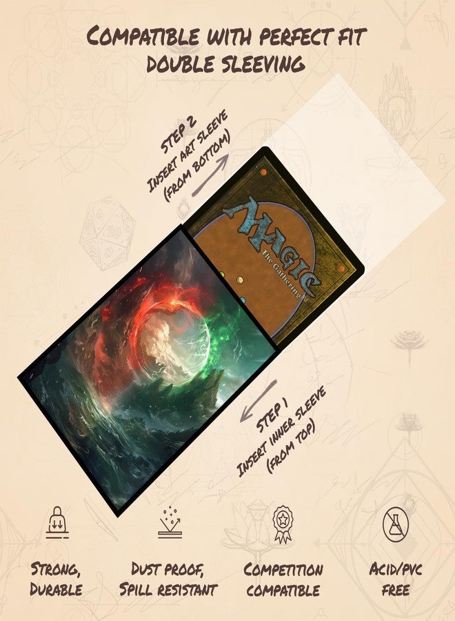Paramint Green Red MTG Card Sleeves (Smooth) - 104 Count Standard Size TCG Sleeves - Compatible with Magic The Gathering - Double Sleeving - Original Art Design, Premium Protection - Image 5