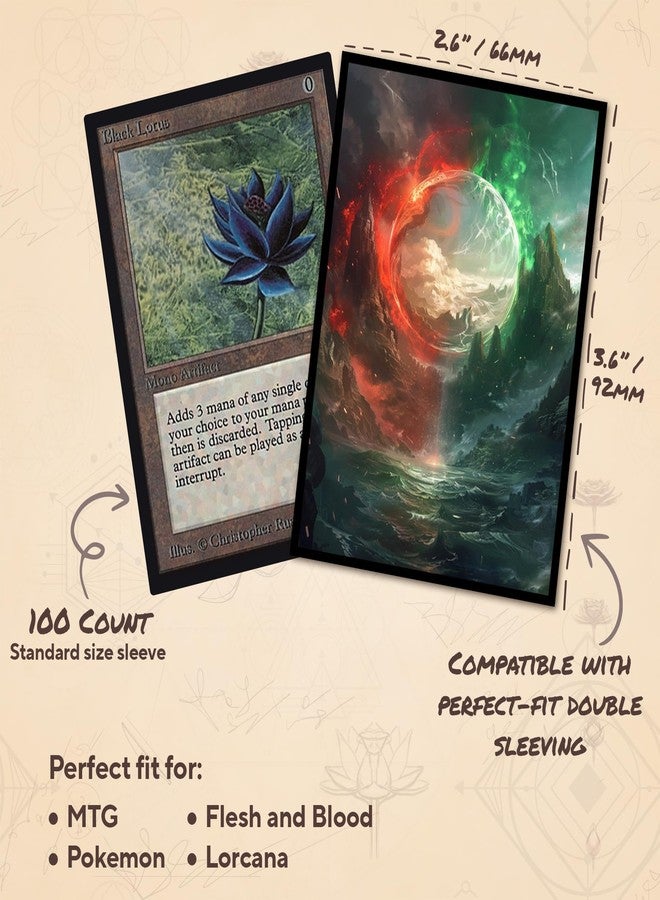Paramint Green Red MTG Card Sleeves (Smooth) - 104 Count Standard Size TCG Sleeves - Compatible with Magic The Gathering - Double Sleeving - Original Art Design, Premium Protection - Image 3