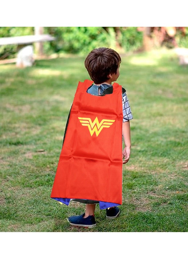 Wonder Woman Cape and Mask Costume Set for Kids– Kids Superhero Costume for Girls – Wonder Woman Costume Halloween Costume for Girls,Cosplay Dress Up for Role Play - Image 2