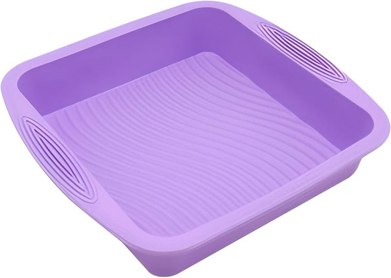 Taiahiro 9.5x9.5 Inch Square Silicone Baking Pan Heat Resistant Easy Release Non Slip For Brownies Cake Bread - Image 2