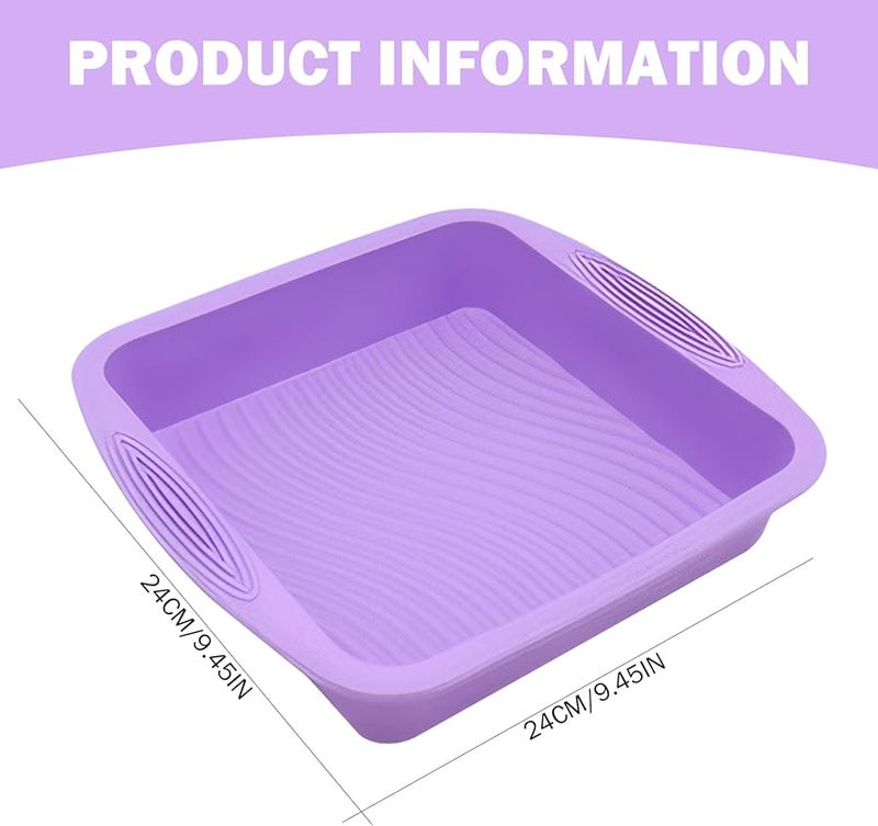 Taiahiro 9.5x9.5 Inch Square Silicone Baking Pan Heat Resistant Easy Release Non Slip For Brownies Cake Bread - Image 3