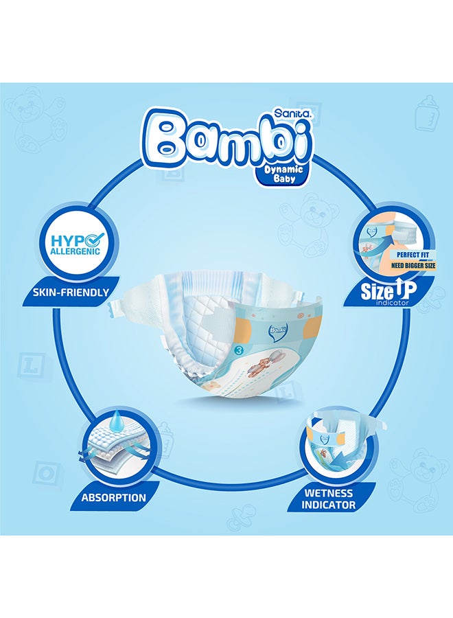 Sanita Bambi Size 3, Medium, 6-11 Kg, Mega Pack, 92 Diapers - Image 3