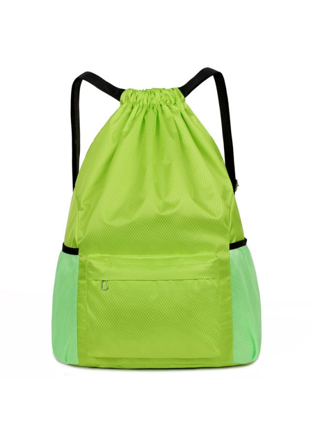Generic Company Activity Drawstring Bow Pocket Swimming Storage Travel Backpack Sports Training Basketball Backpack Logo Printed-Color:Fruit Green-Capacity:Below 20l  - Image 1