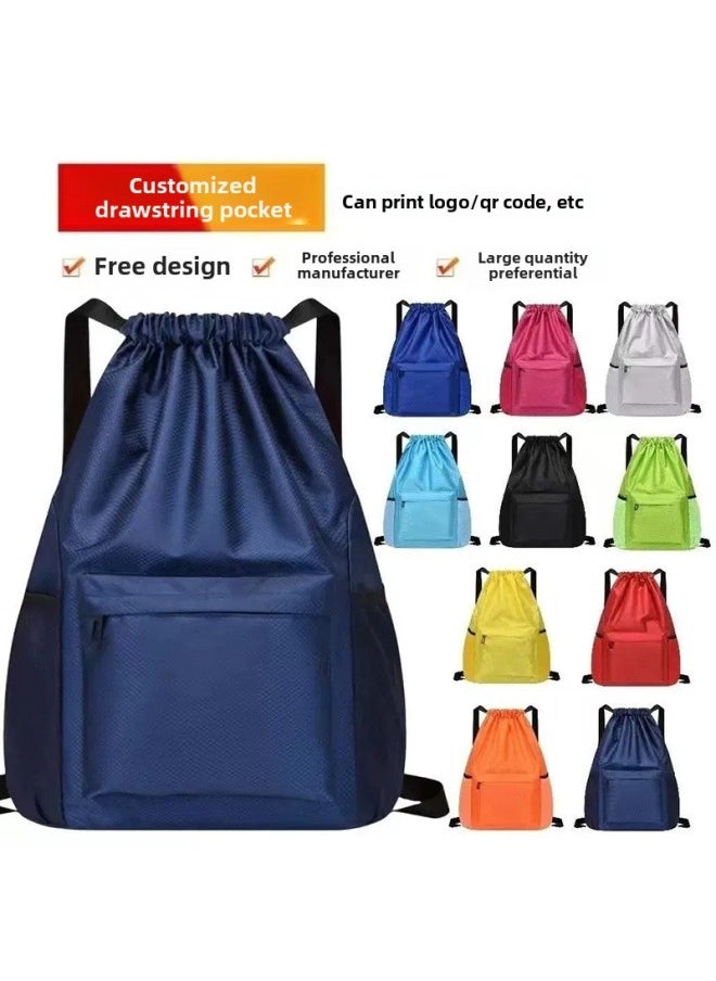Generic Company Activity Drawstring Bow Pocket Swimming Storage Travel Backpack Sports Training Basketball Backpack Logo Printed-Color:Fruit Green-Capacity:Below 20l  - Image 2