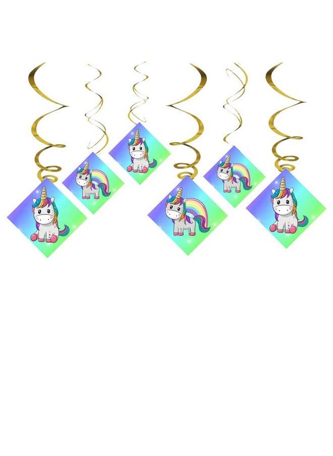 Balloonistics Balloonistics Magical Unicorn Swirls Hanging Decorations for Unicorn Theme Birthday Party Pack of 6  - Image 2