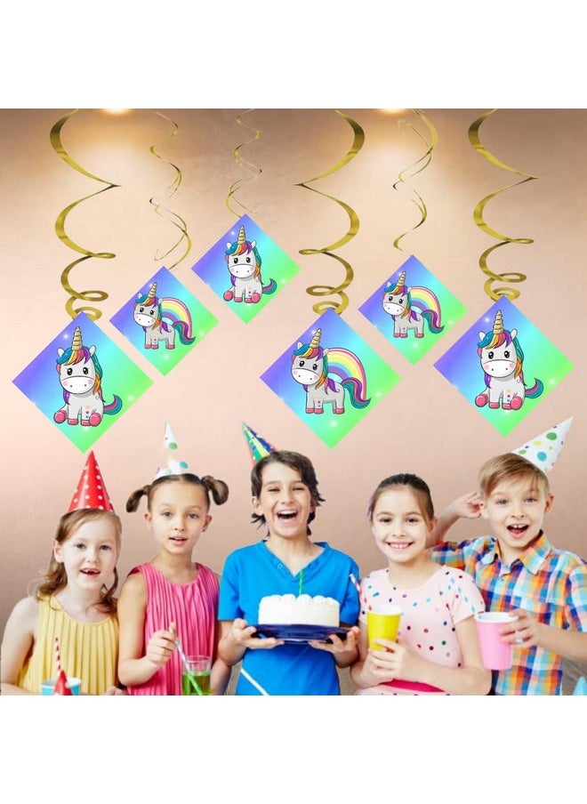 Balloonistics Balloonistics Magical Unicorn Swirls Hanging Decorations for Unicorn Theme Birthday Party Pack of 6  - Image 3