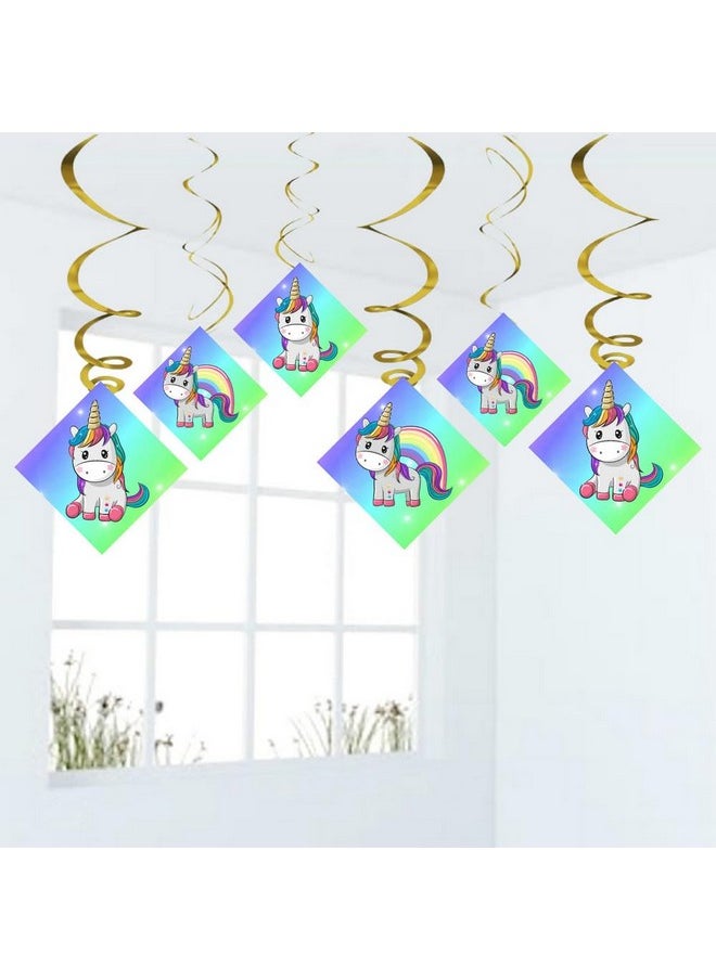 Balloonistics Balloonistics Magical Unicorn Swirls Hanging Decorations for Unicorn Theme Birthday Party Pack of 6  - Image 1