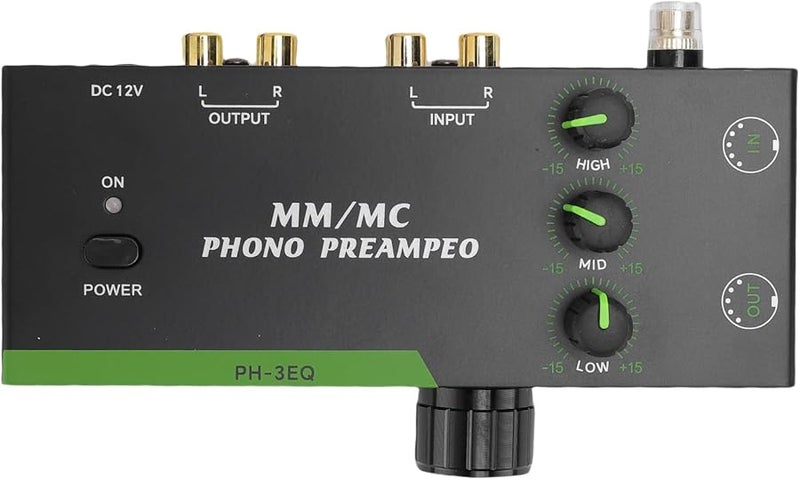 Turntable Preamplifier with 3 Band Equalization 3.5mm Headphone Output Low Noise Phono Preamp - Image 4