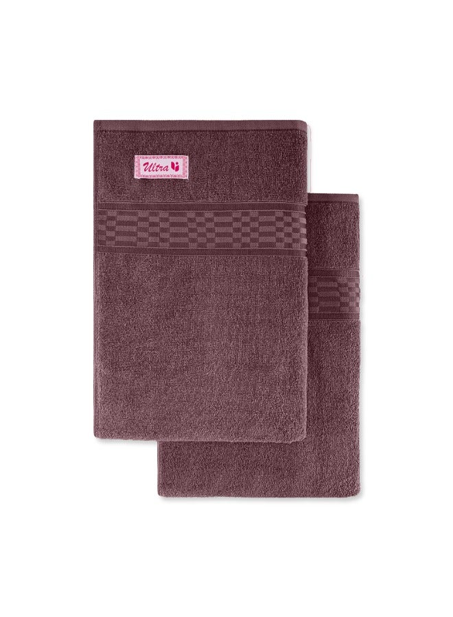 BYFT Home Ultra (Burgundy) Premium Cotton Bath Sheet (90 X 180 Cm-Set Of 2) Highly Absorbent, High Quality Bath Linen With Checkered Dobby 550 Gsm - Image 5