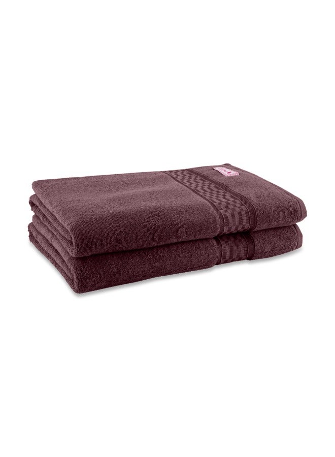 BYFT Home Ultra (Burgundy) Premium Cotton Bath Sheet (90 X 180 Cm-Set Of 2) Highly Absorbent, High Quality Bath Linen With Checkered Dobby 550 Gsm - Image 4