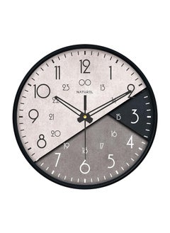 Naturel NATUREL Plastic Round Shape Multicolor Wall Clock with Black Frame  - Image 1