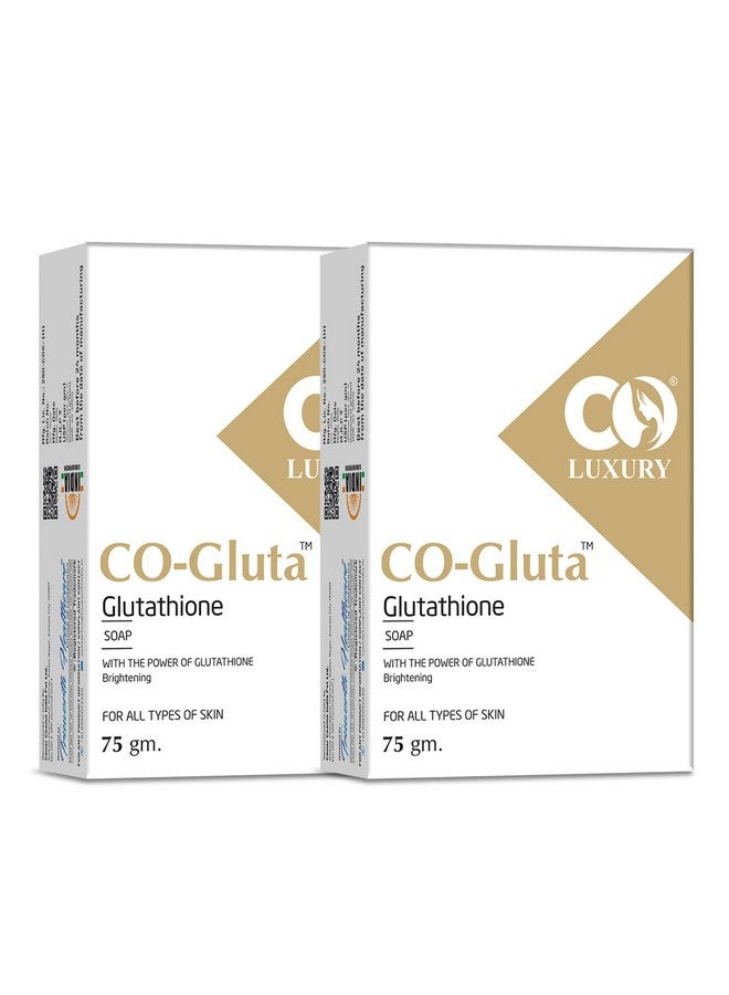 CO Luxury Glutathione Skin Brightening Soap With Kojic Acid | For Pigmentation & Sun Damage | Soap For Men & Women | Suitable For All Skin Types | 75G Each | Pack Of 2 - Image 1