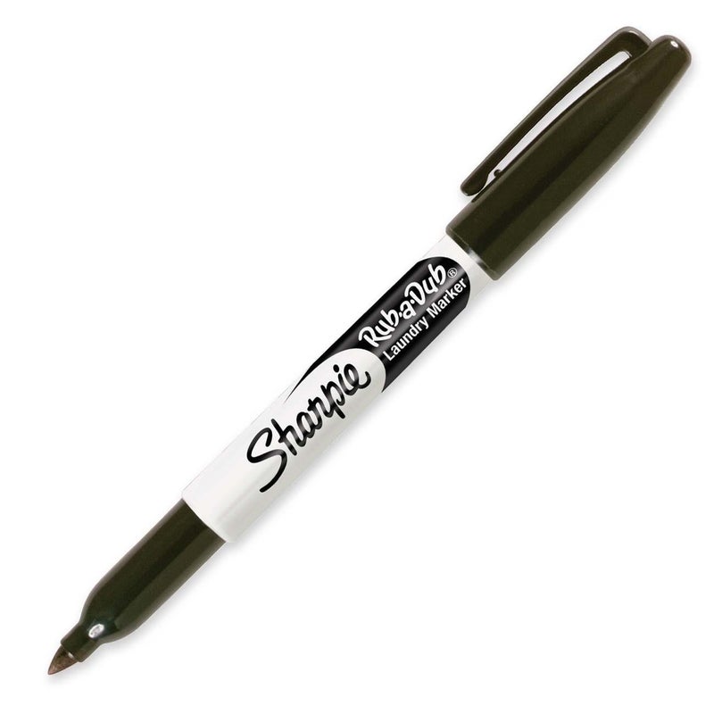 Sharpie Rub-a-Dub Permanent Marker, Fine Point, Black Ink, 1-Count - Image 1