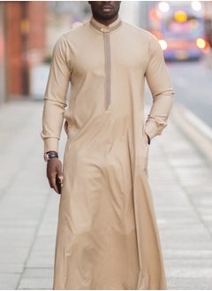 xozgdovg Sleeve Embroidery National Style Men's Robe Side Pocket  - Image 1