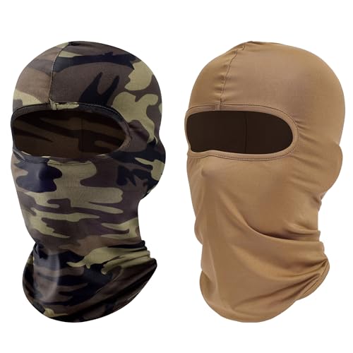 ROXUN Ski Mask Balaclava Shiesty, 2 Pack Cold Winter Warm Windproof Motorcycle Neck Gaiter for Men/Women Camo+Sand - Image 1