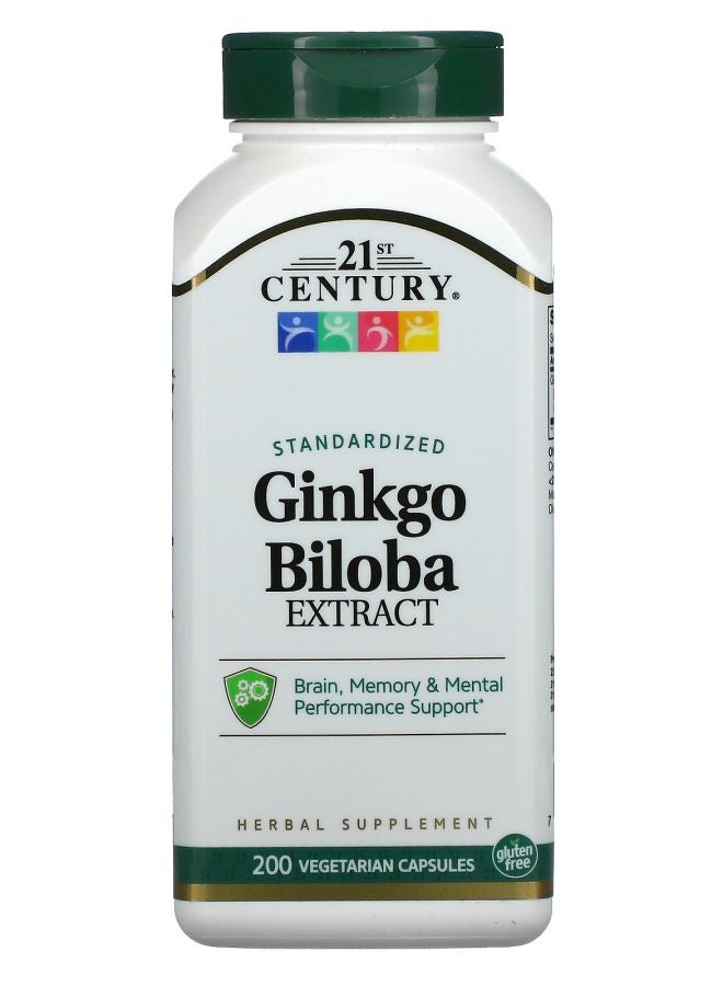 21st Century Ginkgo Biloba Extract Standardized 200 Vegetarian Capsules