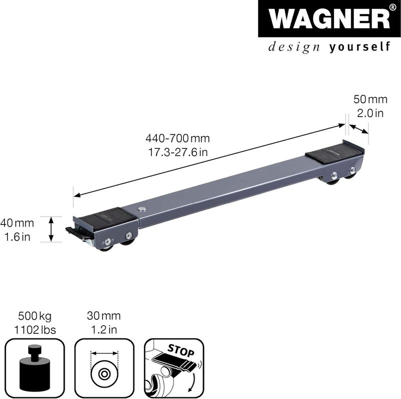 Wagner moving dolly MM 1199 I size-adjustable loading surface I brakes I 45-70 cm - ideal for transporting goods of different sizes I protected load I load capacity 500 kg - 20119901 - Image 2