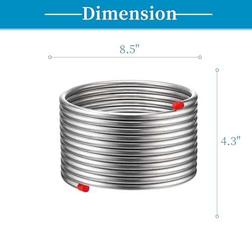 Vigorous Wort Chiller 38 x 25 Ft Food Grade 304 Stainless Steel Coil Water Chiller for Ice Bath Beer Brewing Tubing Coil Stainless Steel Immersion Chiller - Image 3