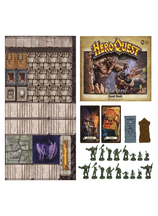 أفالون هيل توسعة لعبة HeroQuest Kellar's Keep من Hasbro Gaming Avalon Hill، لعبة لوحية لاستكشاف الأبراج المحصنة، مناسبة للأعمار من 14 عامًا فما فوق، من 2 إلى 5 لاعبين، تتطلب نظام لعبة HeroQuest للعب. - Image 2