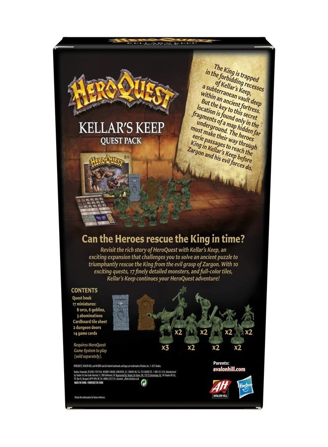 أفالون هيل توسعة لعبة HeroQuest Kellar's Keep من Hasbro Gaming Avalon Hill، لعبة لوحية لاستكشاف الأبراج المحصنة، مناسبة للأعمار من 14 عامًا فما فوق، من 2 إلى 5 لاعبين، تتطلب نظام لعبة HeroQuest للعب. - Image 3