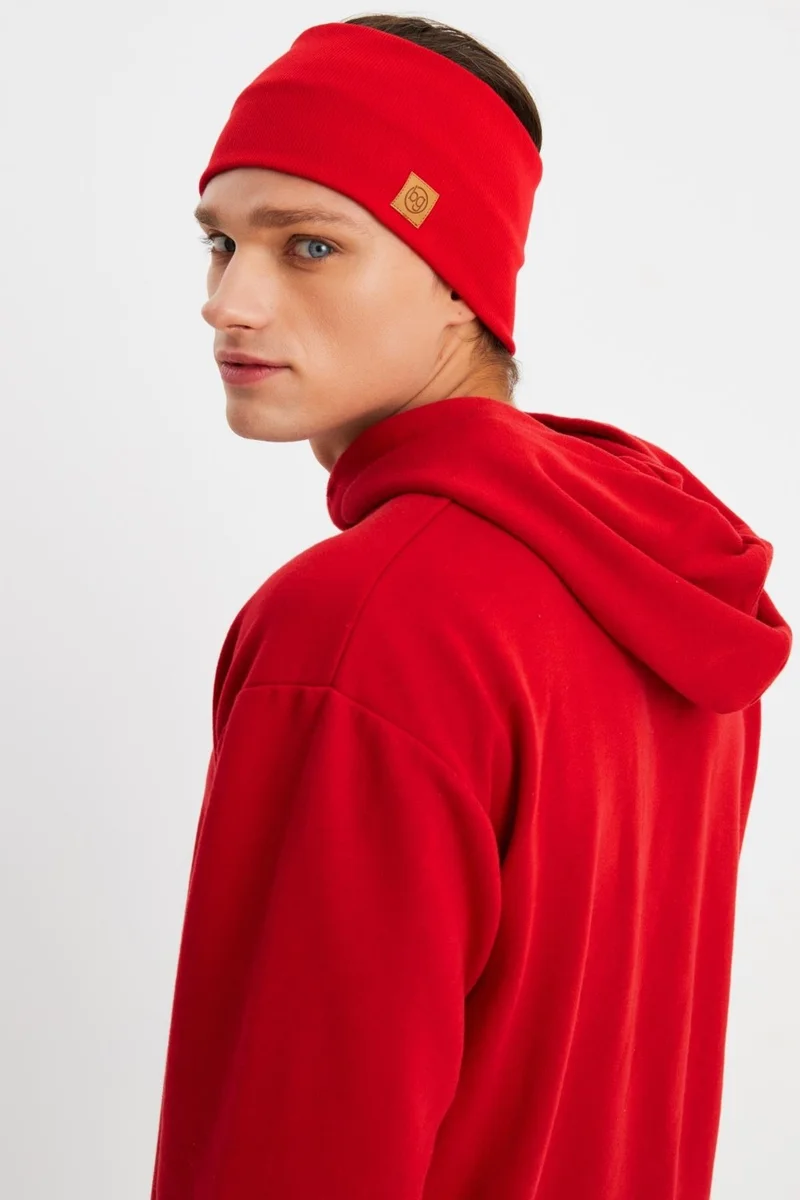 بوتيكجيز Red Men's Cotton Camisole, Non-Slip, Sweatproof, Ultra Light, Sports Hair Band Bandana Buff