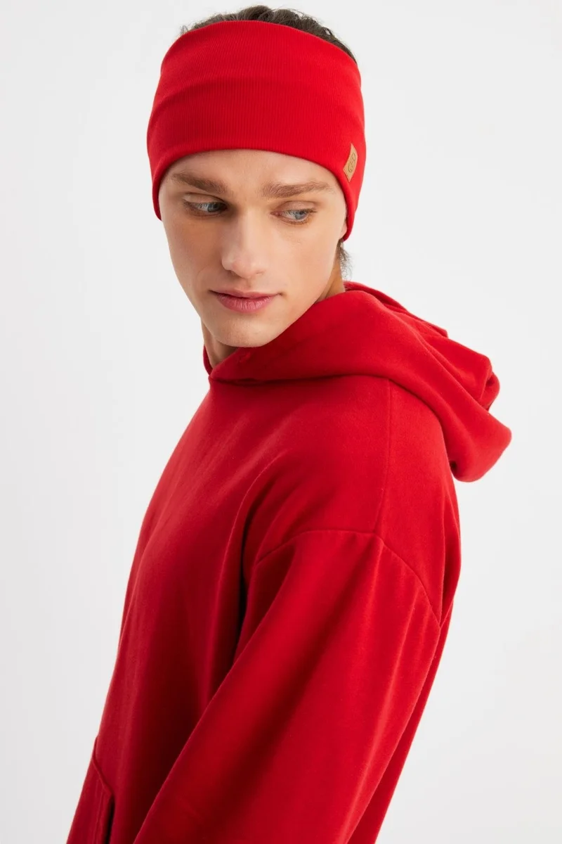 بوتيكجيز Red Men's Cotton Camisole, Non-Slip, Sweatproof, Ultra Light, Sports Hair Band Bandana Buff