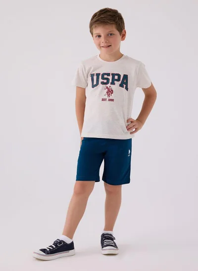 U.S. Polo Assn. U.S. Polo Assn. Boys Beige Bermuda Set