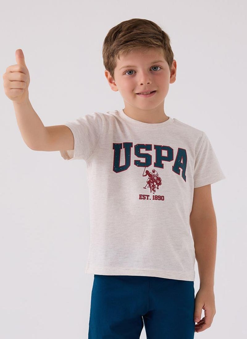 U.S. Polo Assn. U.S. Polo Assn. Boys Beige Bermuda Set - Image 2