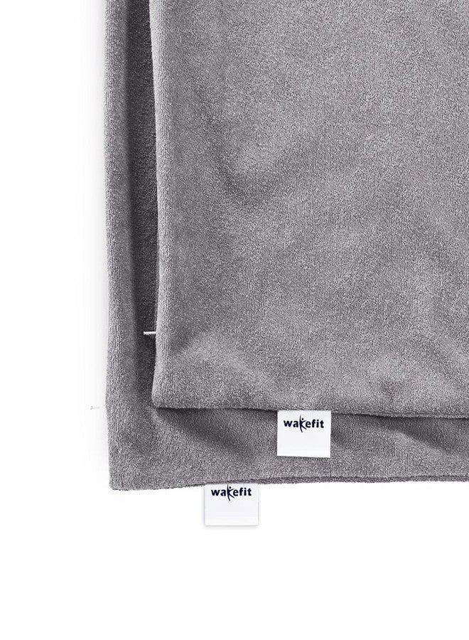 Wakefit Pillow Protector Waterproof | Terry Cotton | Pillow Inner Cover with Zip | 200 GSM | Grey-28x18 Inch | Set of 2 - Image 5