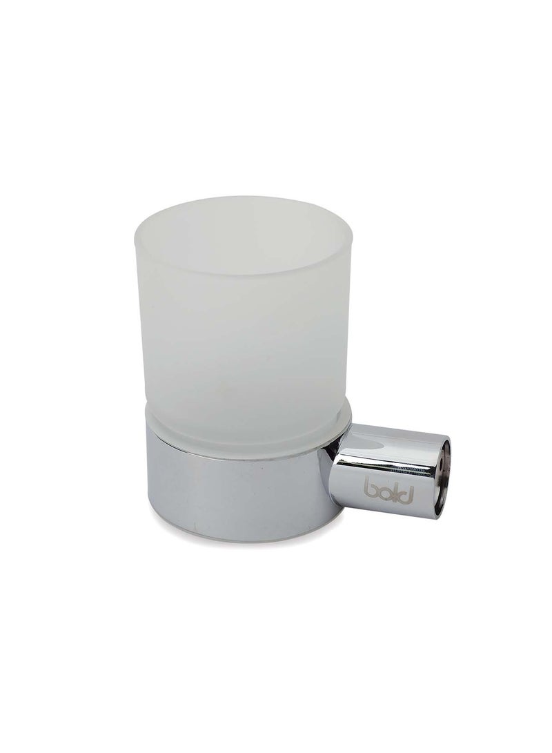 Bold O-Liya Tumbler Holder – Elegant Chrome Silver Brass Bathroom Accessory, Sturdy Rust-Proof Organizer for Toothbrush Cups and Essentials, Sleek Modern Design - Image 1