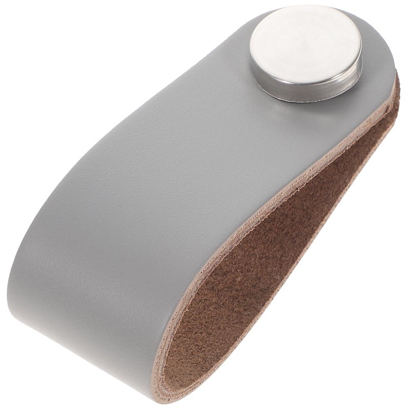 96mm Gray Brushed Leather Cabinet Door Pulls Drawer Handles for Wardrobe Cupboard Furniture Easy Installation Home Hardware - Image 2