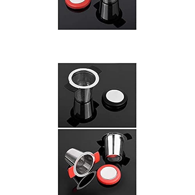 Gulfdealz TeaCoffee Strainer Can With A Lid And Rubber LiningHandles Black - Image 1