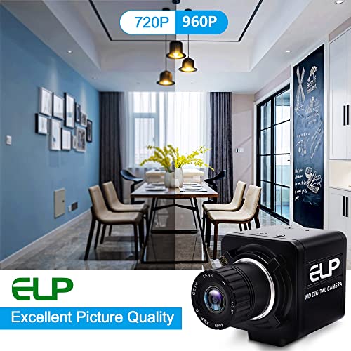 ELP Low Illumination USB Camera HD Manual Zoom 4mm Lens PC Camera for Computer Mini UVC USB2.0 Webcam 0.01lux Industrial USB with Camera 960P AR0130 USB Security Camera for Laptop - Image 3