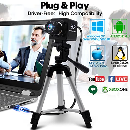 ELP Low Illumination USB Camera HD Manual Zoom 4mm Lens PC Camera for Computer Mini UVC USB2.0 Webcam 0.01lux Industrial USB with Camera 960P AR0130 USB Security Camera for Laptop - Image 4