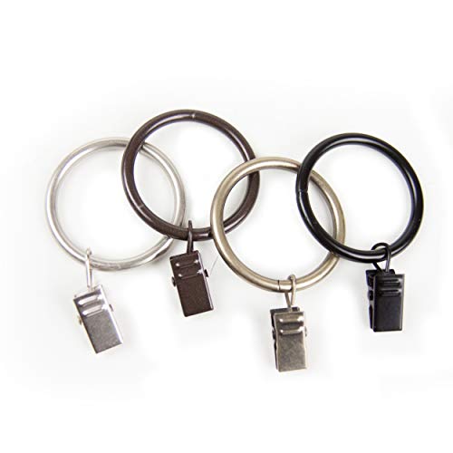 Rod Desyne 10 Count 1-3/8-Inch Curtain Rings with Clip for Windows, Cocoa - Image 2